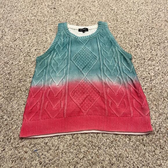 525 America Crystal Diamond Knit Crewneck Sweater Tank Sz S Americana Festival - Picture 1 of 6